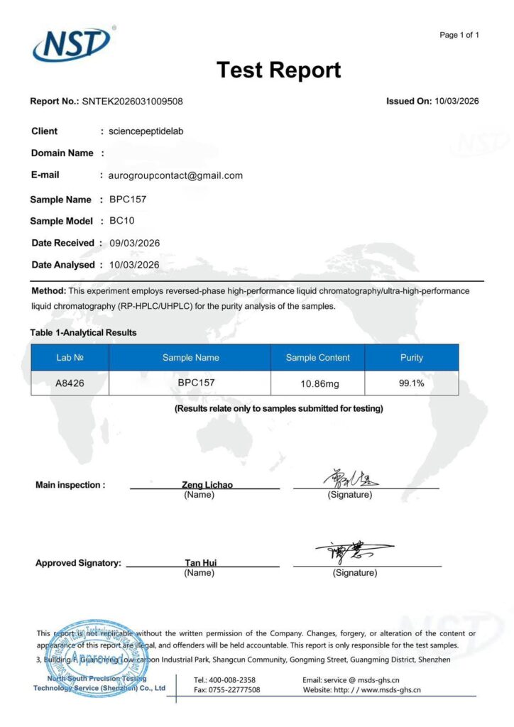 Certificate of Analysis preview